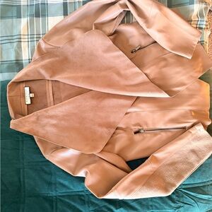 Bagatelle Women's Suede and faux leather Light Brown Leather Jacket